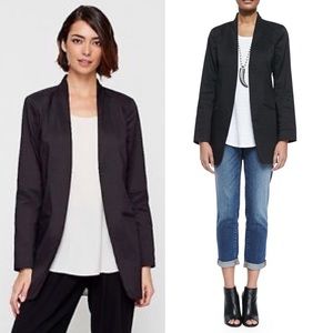 Eileen Fisher Black Long Polished Jacket Blazer